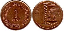 coin singapore1 cent 1984
