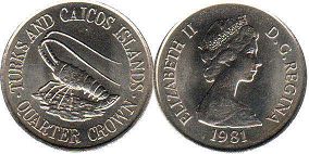 coin Turks and Caicos 1/4 crown 1981