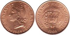 coin Dominican Republic 1 centavo 1969