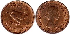 Münze Großbritannien farthing 1955