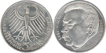 monnaie BRD 5 mark 1975