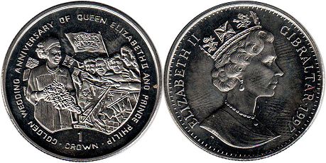 coin Gibraltar 1 crown 1997