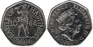 monnaie Grande Bretagne 50 pence 2016