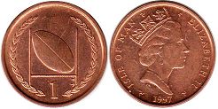 coin Man Isle 1 penny 1997
