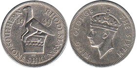 coin Rhodesia 1 shilling 1949