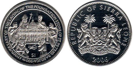 coin Sierra Leone 1 dollar 2006