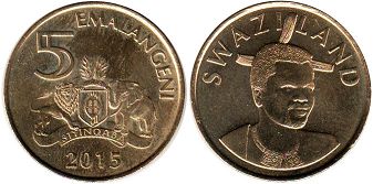 coin Swaziland 5 emalangeni 2015