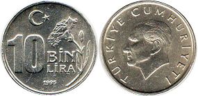 coin Turkey 10000 lira 1995