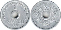 coin Viet Nam 1 xu 1958
