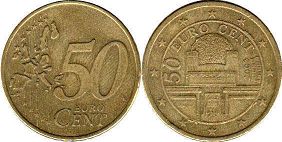 mynt Österrike 50 euro cent 2003