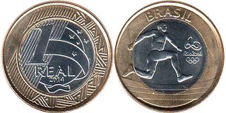moeda brasil 1 real 2014