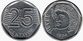 coin Brazil 25 centavos 1994