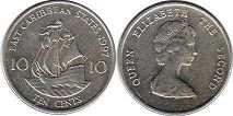 monnaie Eastern Caribbean States 10 cents 1997