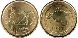 pièce Estonie 20 euro cent 2011