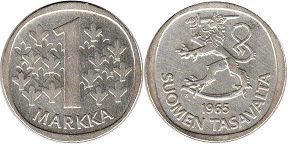 mynt Finland 1 markka 1965