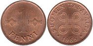 mynt Finland 1 penni 1965