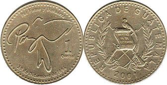 coin Guatemala 1 quetzal 2001