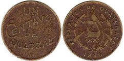 coin Guatemala 1 centavo 1936