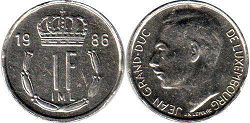 coin Luxembourg 1 franc 1986