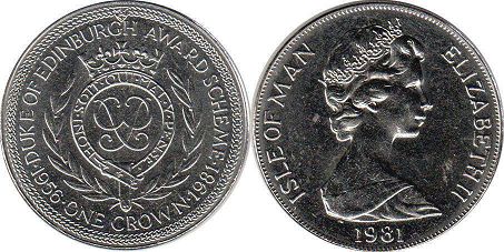coin Isle of Man crown 1981