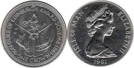 coin Isle of Man crown 1981