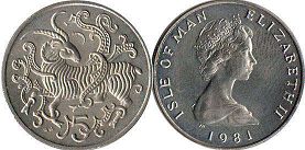 coin Isle of Man 5 pence 1981