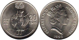 coin Solomon Islands 20 cents 1995