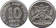coin Trinidad and Tobago 10 cents 1966
