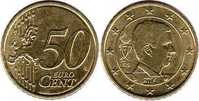 mynt Belgien 50 euro cent 2014