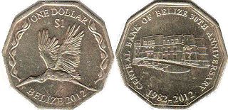 coin Belize 1 dollar 2012