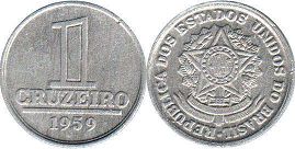 coin Brazil 1 cruzeiro 1959