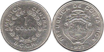 coin Costa Rica 1 colon 1977