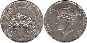 coin BRITISH EAST AFRICA 1 shilling 1950