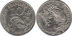 coin France 10 francs 1986