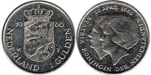 Münze Niederlande 1 Gulden 1980