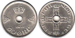 coin Norway 50 ore 1948