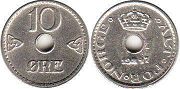 coin Norway 10 ore 1947