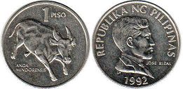 coin Philippines 1 piso 1992