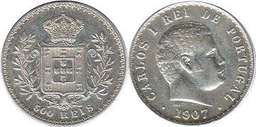 coin Portugal 500 reis 1907