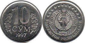 coin Uzbekistan 10 sum 1997