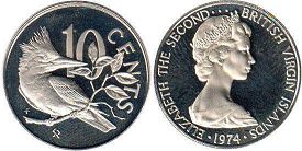 coin Virgin Islands 10 cents 1974