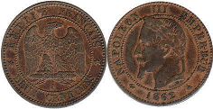 coin France 2 centimes 1862 coin France 2 centimes 1862