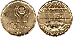 coin Argentina 100 pesos 1978