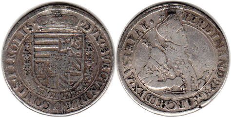coin Austria 1 taler no date (1564-1595)