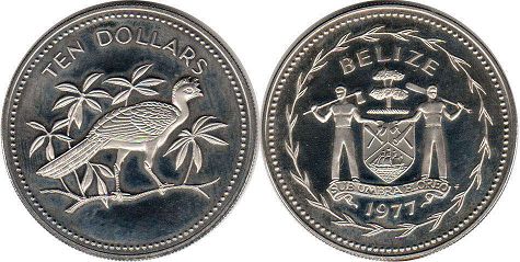 coin Belize 10 dollars 1977