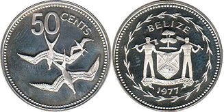 coin Belize 50 cents 1977