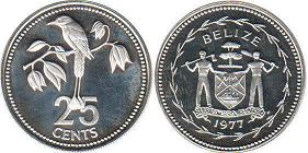 coin Belize 25 cents 1977