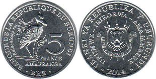 piece Burundi 5 francs