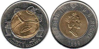 pièce de monnaie canadian commémorative pièce de monnaie 2 dollars 1999