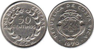 coin Costa Rica 50 centimos 1970